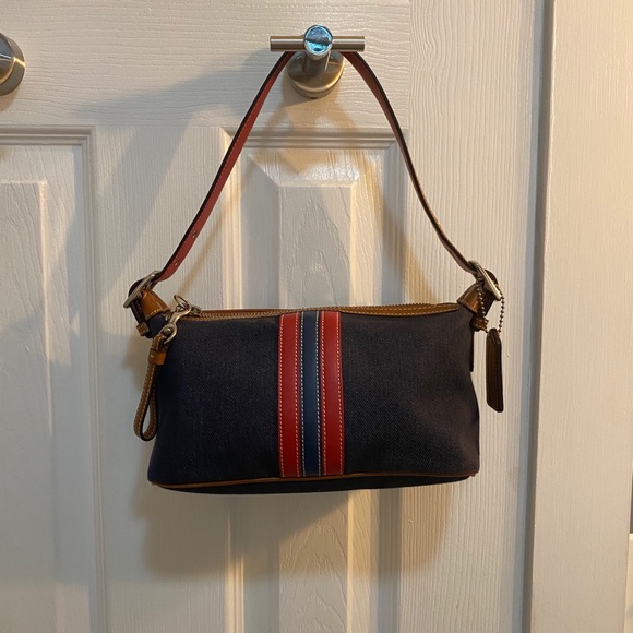 Vintage Denim Coach Shoulder Bag